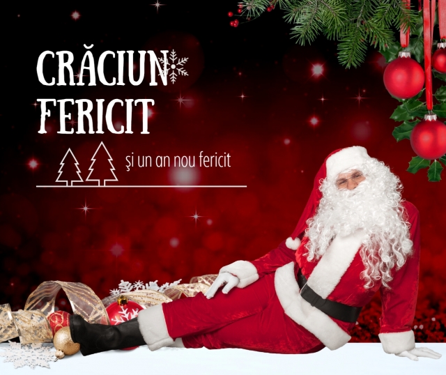Felicitare cu mos craciun